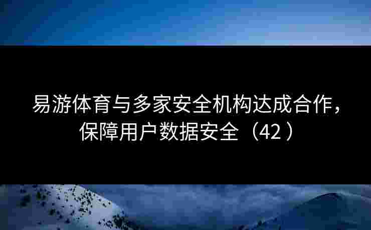易游体育与多家安全机构达成合作，保障用户数据安全（42 ）