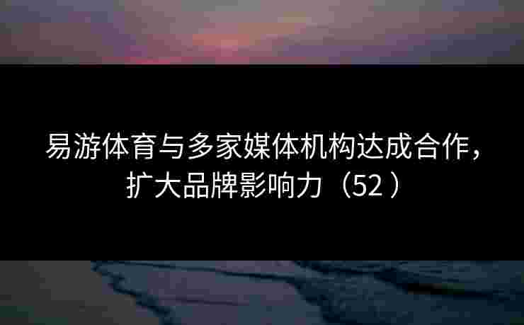 易游体育与多家媒体机构达成合作，扩大品牌影响力（52 ）