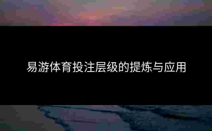 易游体育投注层级的提炼与应用